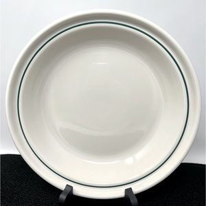 Longaberger Pottery Woven Traditions Pie Plate~ White w/Heritage Green Detailing